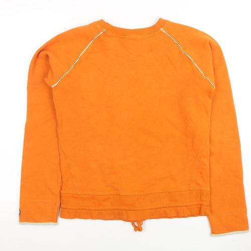 Nike Women Orange Long Sleeve Crew Neck Pullover Sweatshirt Size M