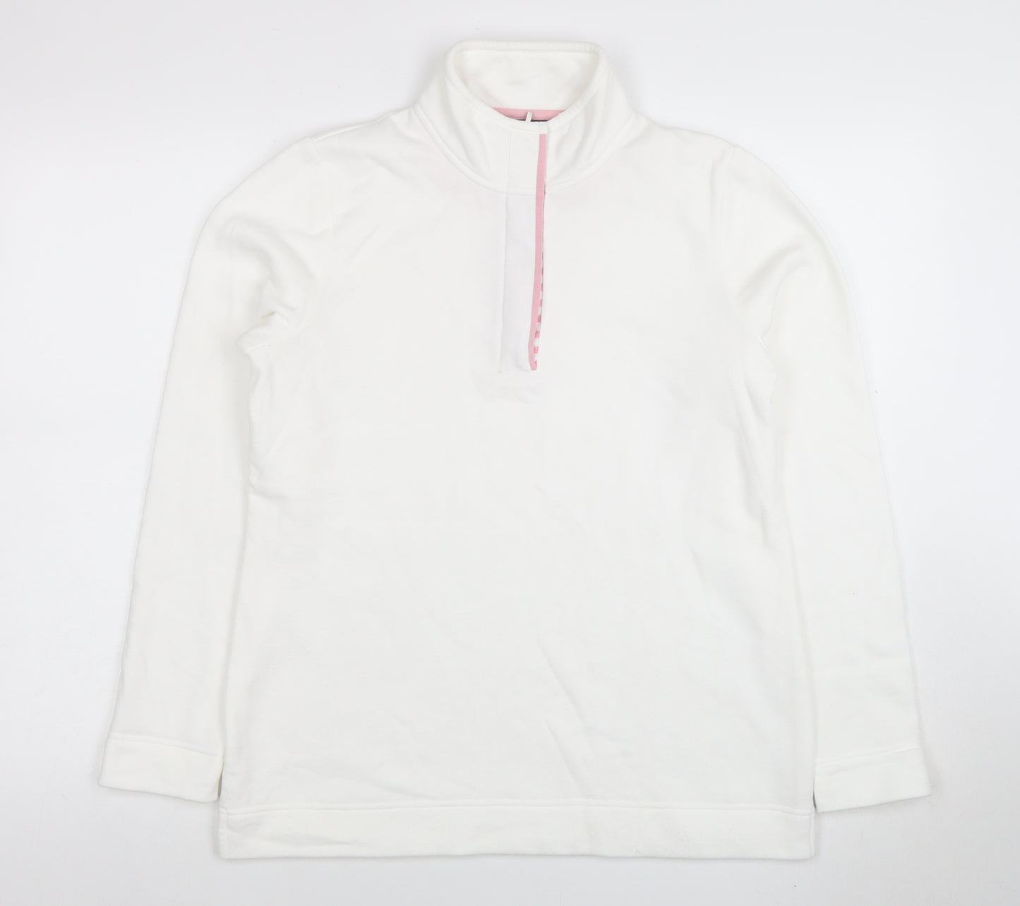 Love Leisure Women's White Size 10 Half Zip Fleece Sweatshirt