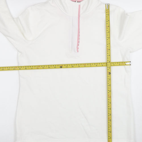 Love Leisure Women's White Size 10 Half Zip Fleece Sweatshirt