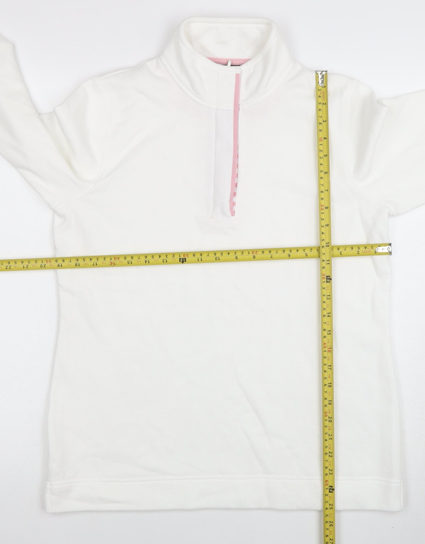 Love Leisure Women's White Size 10 Half Zip Fleece Sweatshirt