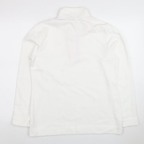 Love Leisure Women's White Size 10 Half Zip Fleece Sweatshirt