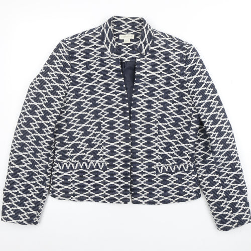 Monsoon Women's Blue Geometric Pattern Blazer Jacket Size 12