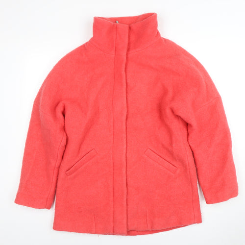 New Look Women’s Pink Wool Blend Mid-Length Zip Coat Size 12
