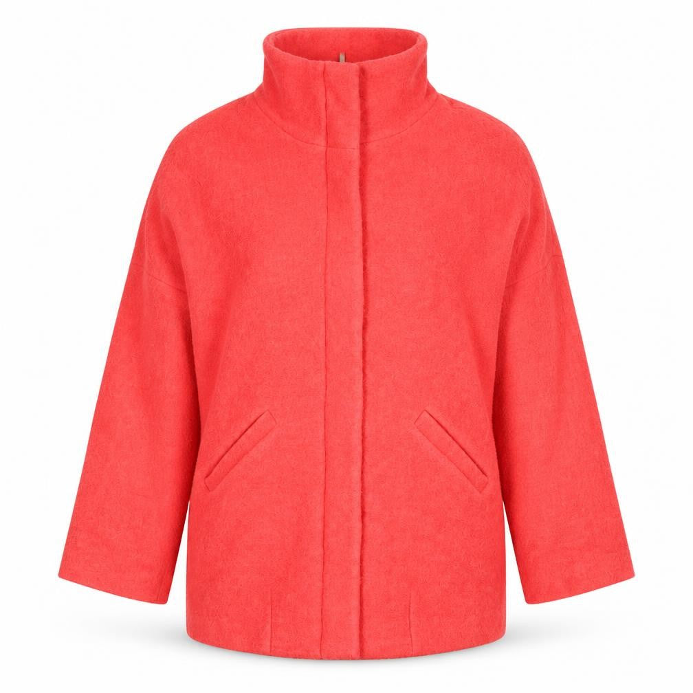 New Look Women’s Pink Wool Blend Mid-Length Zip Coat Size 12