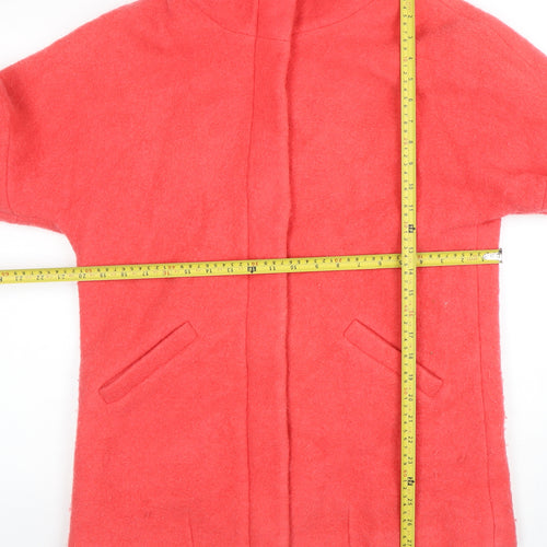 New Look Women’s Pink Wool Blend Mid-Length Zip Coat Size 12