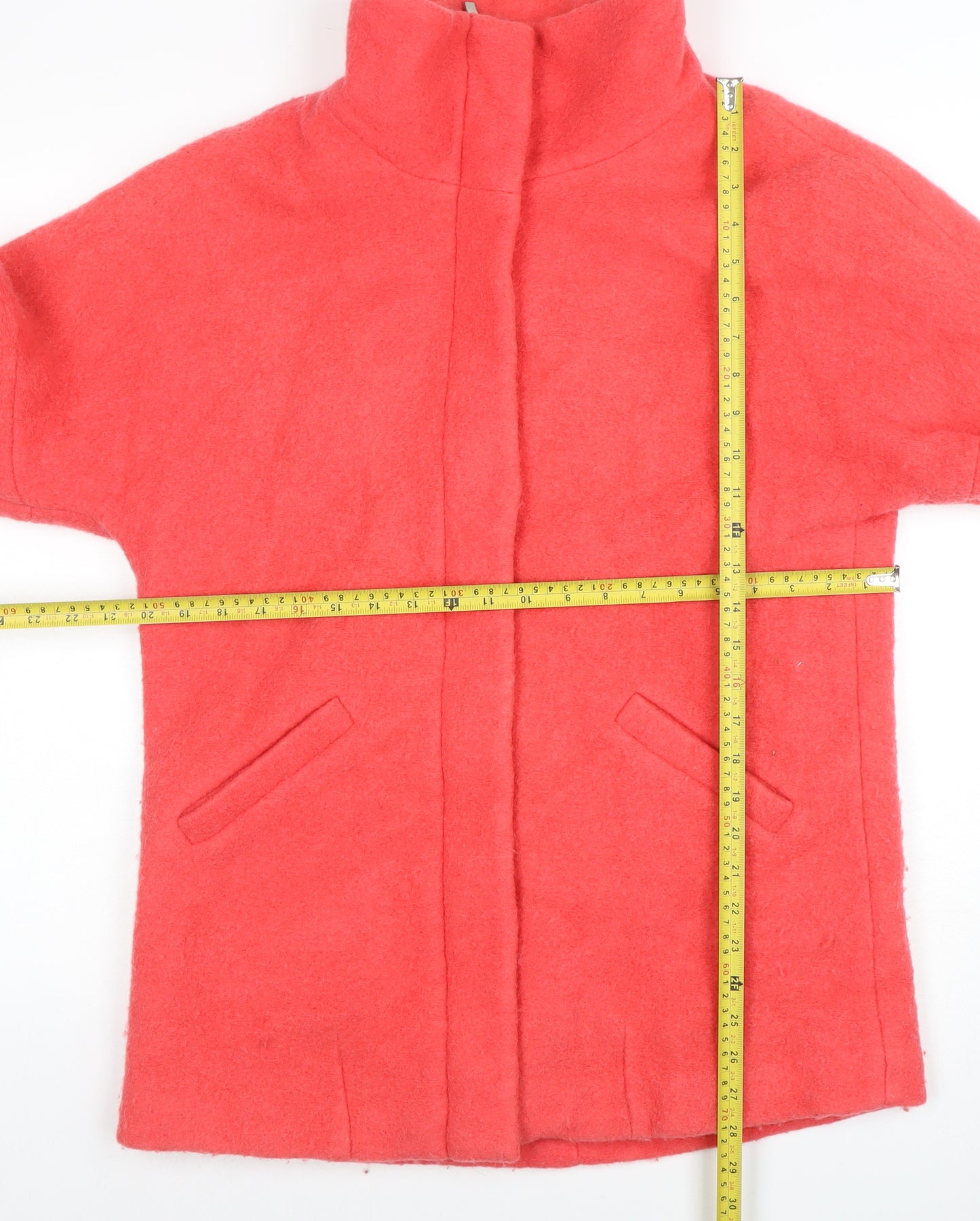 New Look Women’s Pink Wool Blend Mid-Length Zip Coat Size 12
