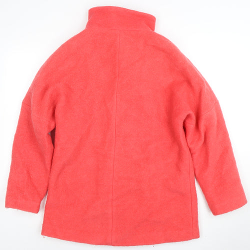 New Look Women’s Pink Wool Blend Mid-Length Zip Coat Size 12