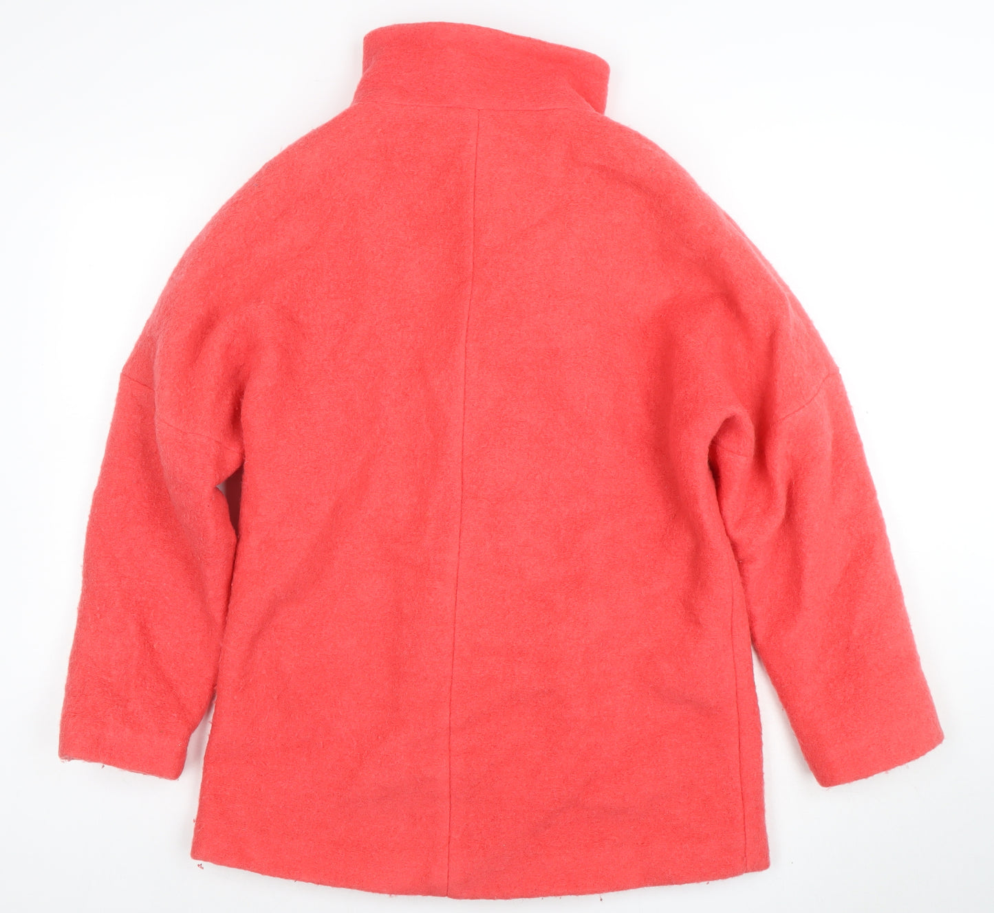 New Look Women’s Pink Wool Blend Mid-Length Zip Coat Size 12