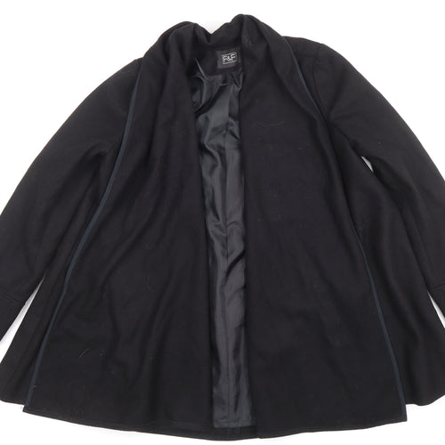 F&F Women's Black Wool Blend Mid-Length Coat Size 10
