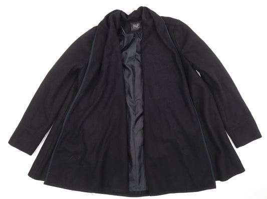 F&F Women's Black Wool Blend Mid-Length Coat Size 10