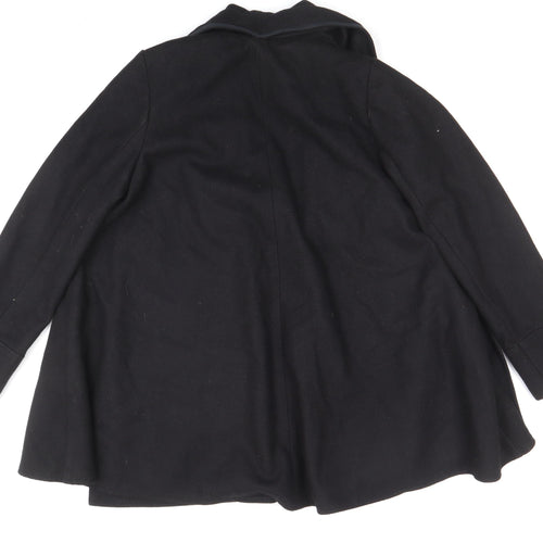 F&F Women's Black Wool Blend Mid-Length Coat Size 10