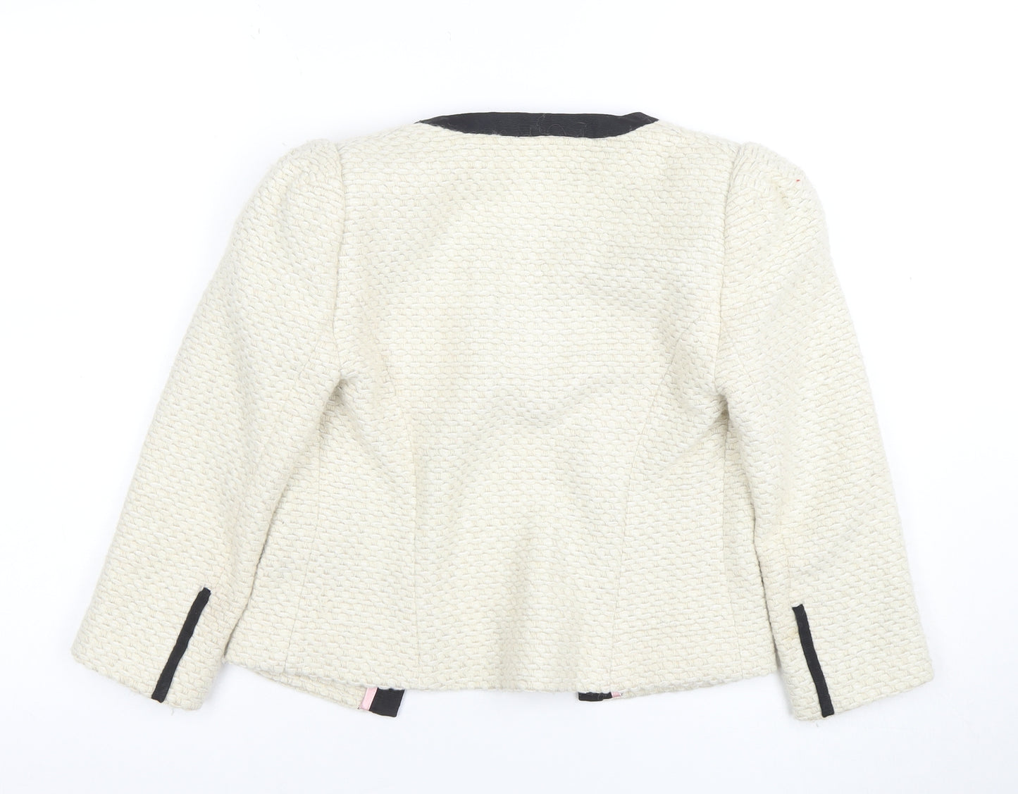 Ted Baker Women’s Ivory Woven Blazer Size 6 Classic Tailored Jacket