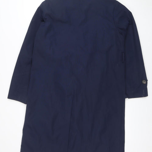 TU Women’s Blue Trench Coat Size S Long Double Breasted Classic Style