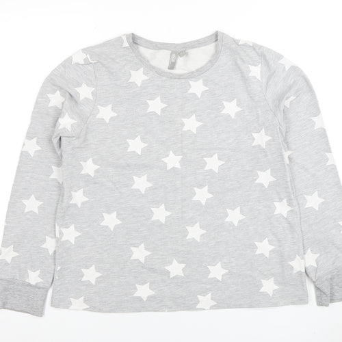 ASOS Women Grey Star Print Pullover Sweatshirt UK 10 Long Sleeve
