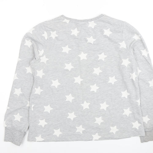 ASOS Women Grey Star Print Pullover Sweatshirt UK 10 Long Sleeve