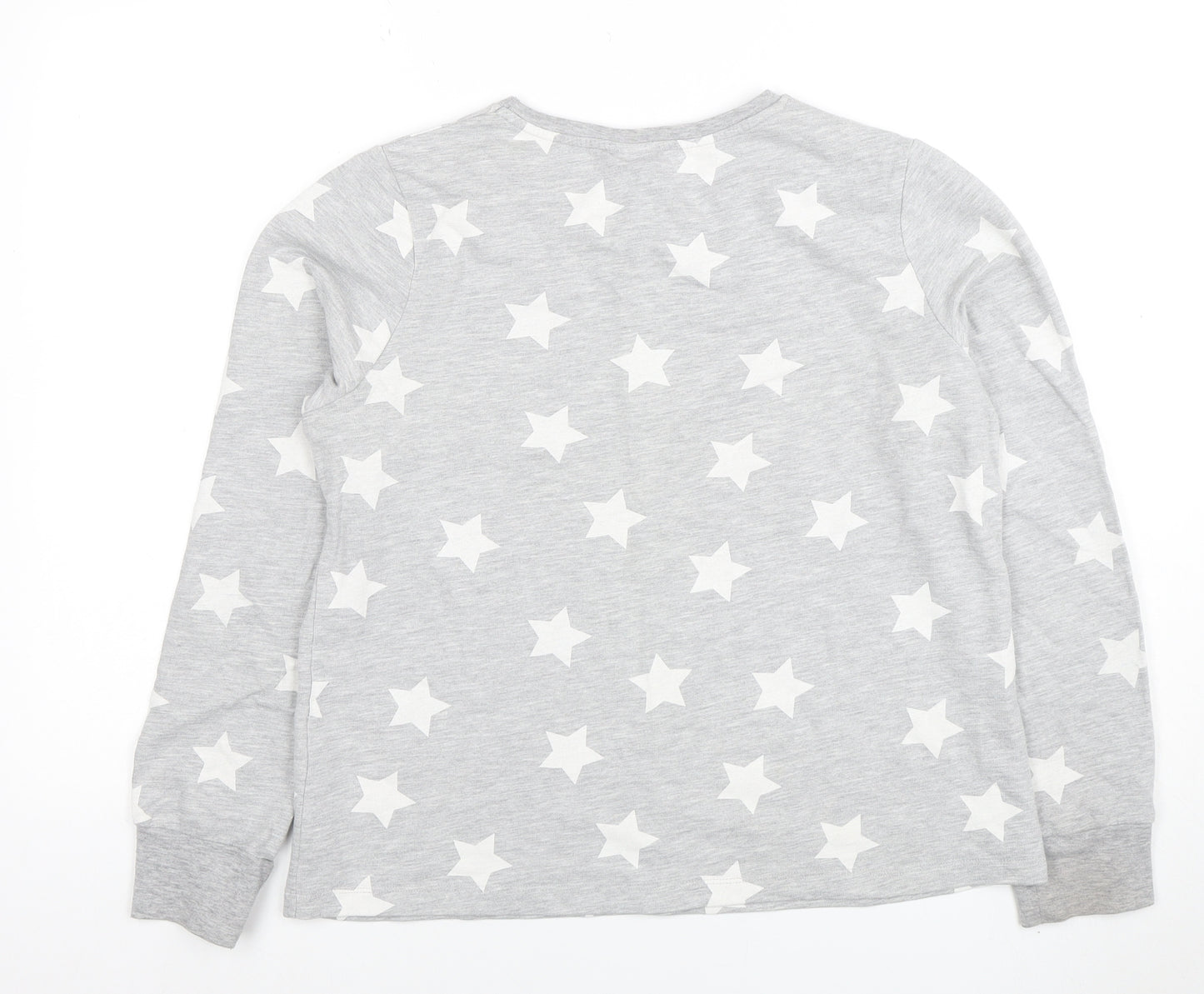 ASOS Women Grey Star Print Pullover Sweatshirt UK 10 Long Sleeve
