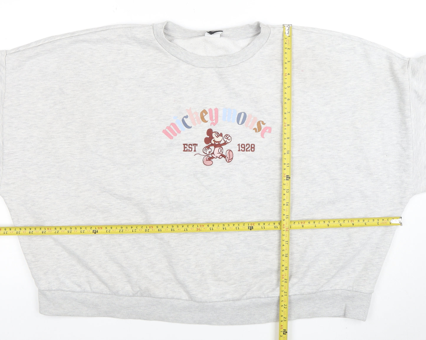 Marks & Spencer Women Grey Disney Mickey Mouse 2XL Pullover Sweatshirt