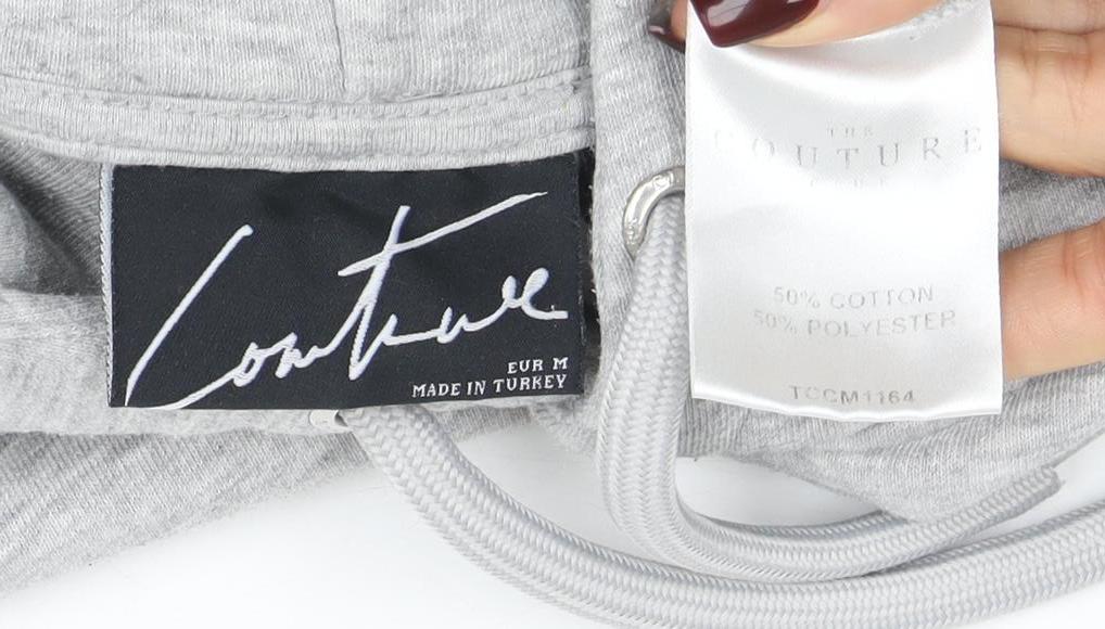 Couture Mens Grey Regular Fit Pullover Hoodie Size L