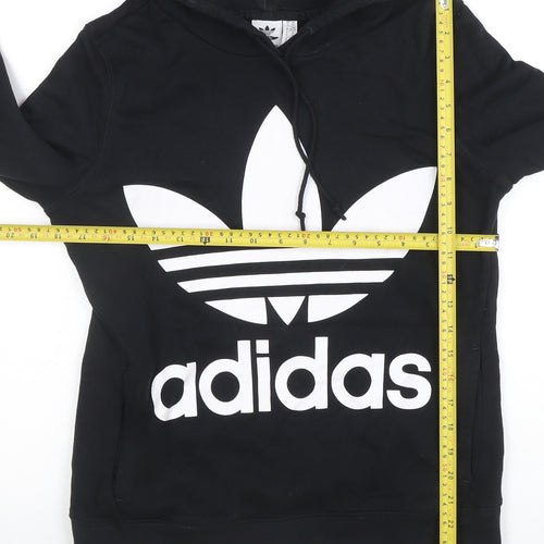 Adidas Womens Black XS Pullover Hoodie with Logo Design