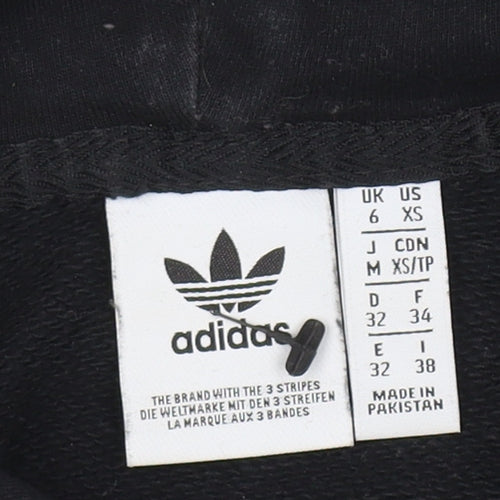 Adidas Womens Black XS Pullover Hoodie with Logo Design