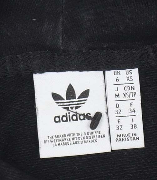 Adidas Womens Black XS Pullover Hoodie with Logo Design