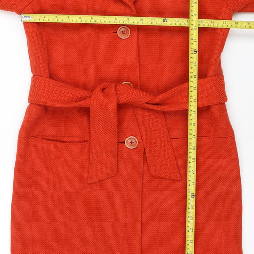 Episode Women's Red Belted Trench Coat Size 8 Classic Mid-Length