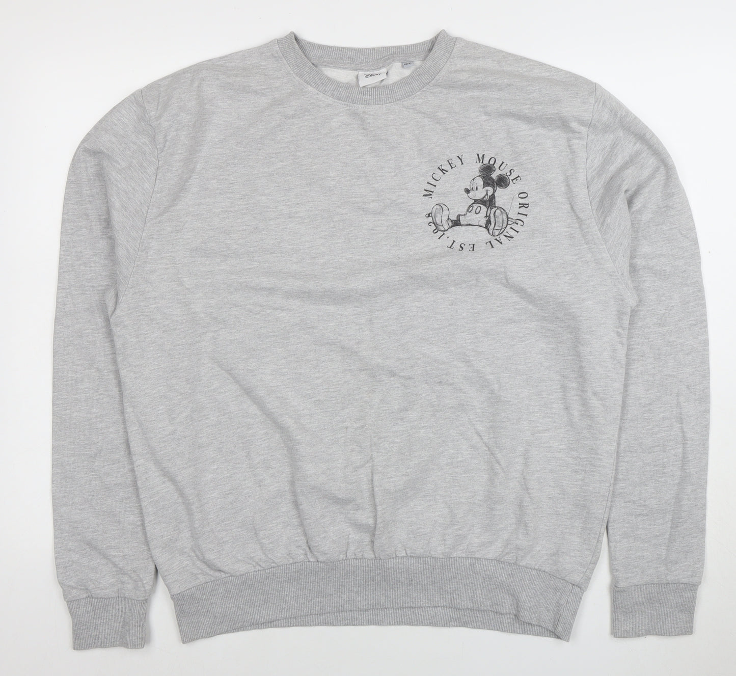 Disney Women’s Grey Mickey Mouse Sweatshirt Size 14/XL Pullover