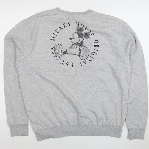 Disney Women’s Grey Mickey Mouse Sweatshirt Size 14/XL Pullover