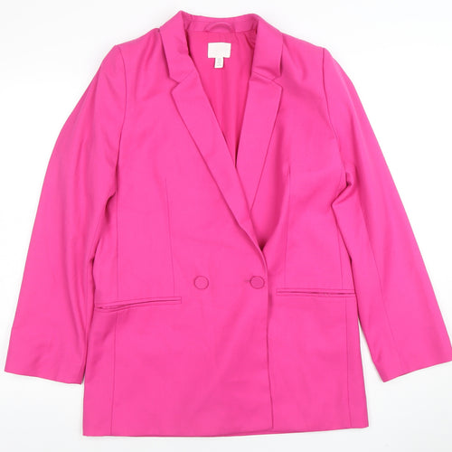 H&M Women’s Pink Double-Breasted Blazer XS Regular Fit
