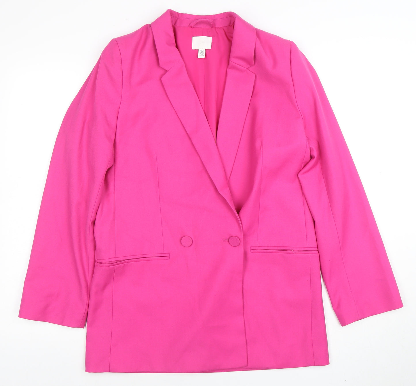 H&M Women’s Pink Double-Breasted Blazer XS Regular Fit