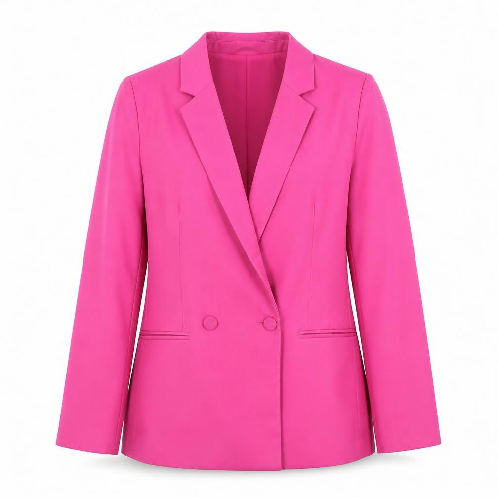 Front view of H&M Women’s Pink Double-Breasted Blazer XS Regular Fit