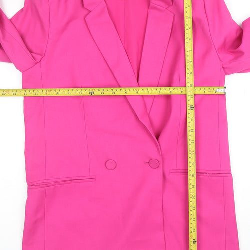 H&M Women’s Pink Double-Breasted Blazer XS Regular Fit