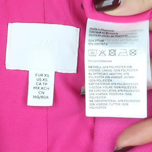 H&M Women’s Pink Double-Breasted Blazer XS Regular Fit