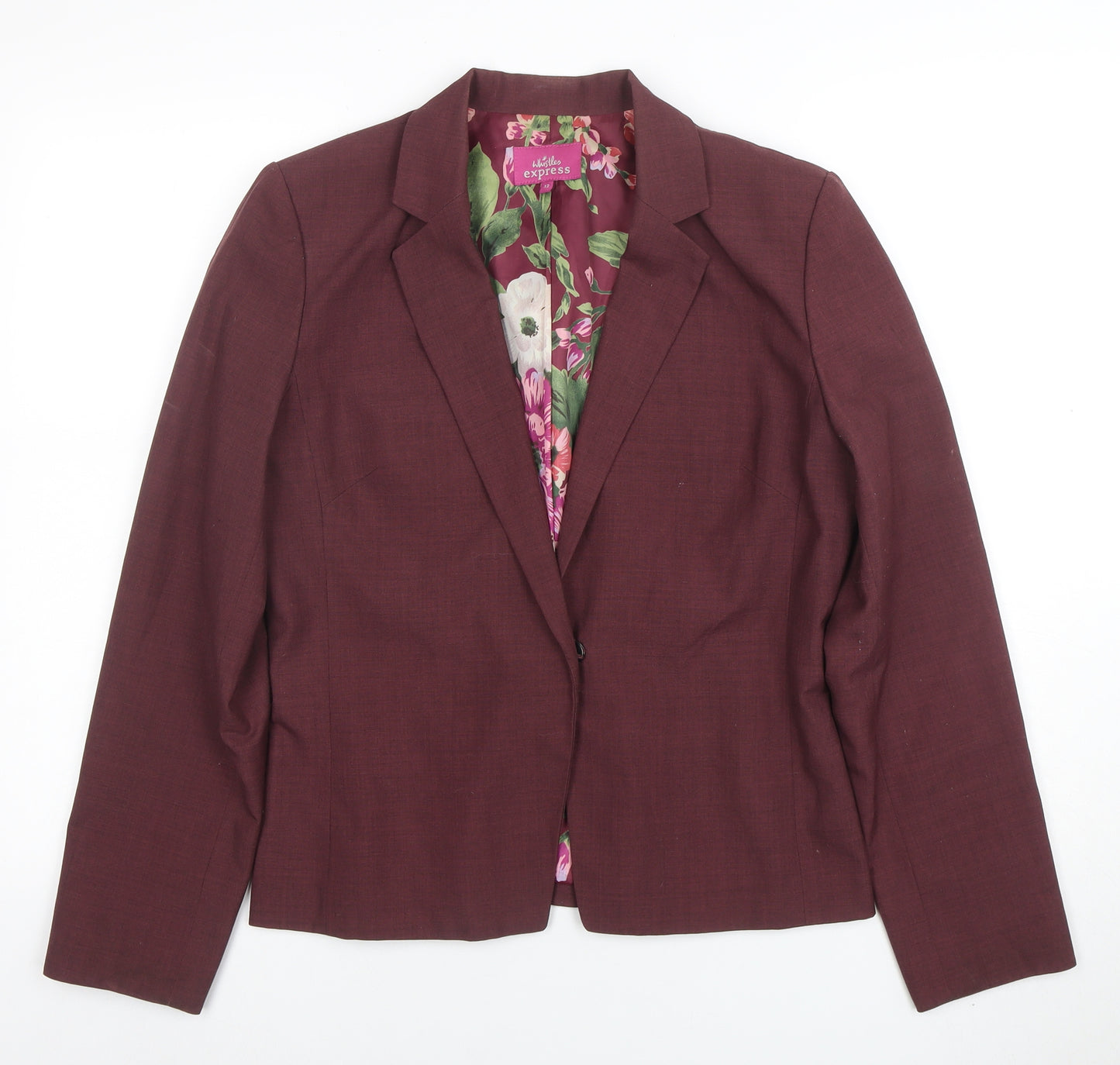 Whistles Express Womens Red Long Sleeve Classic Blazer Size 12