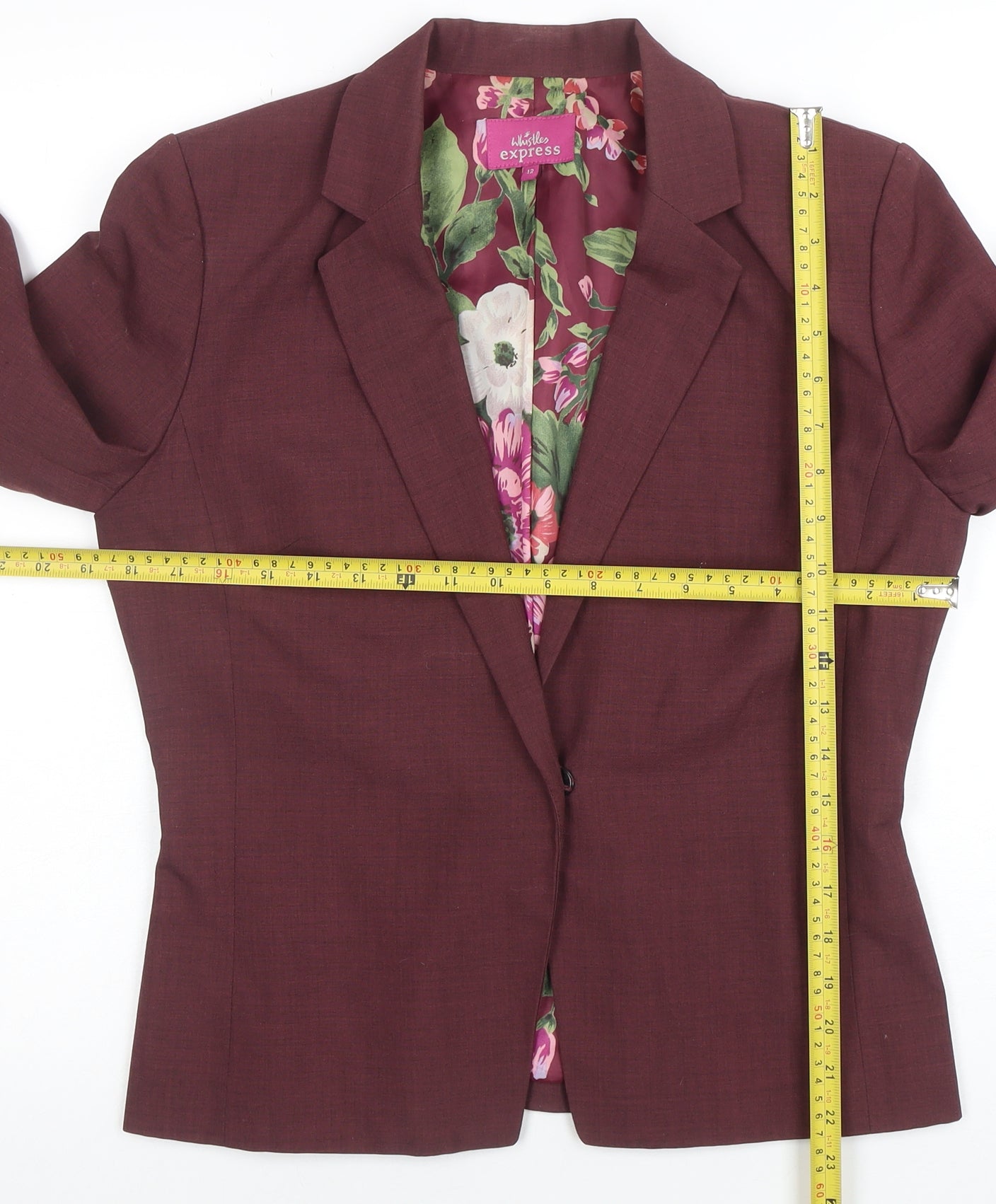 Whistles Express Womens Red Long Sleeve Classic Blazer Size 12