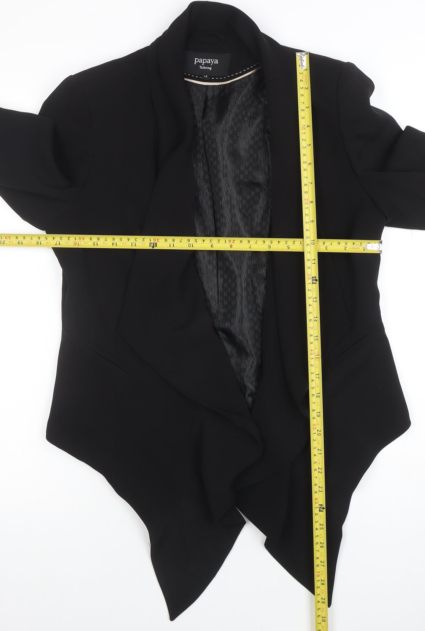 Papaya Women’s Black Shawl Collar Tailored Blazer Size 12