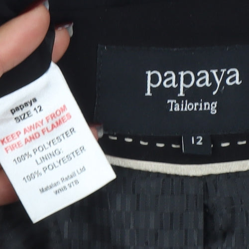 Papaya Women’s Black Shawl Collar Tailored Blazer Size 12