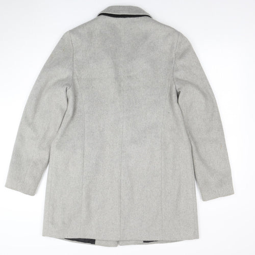 Dorothy Perkins Women Grey Size 12 Classic Wool Blend Blazer Coat
