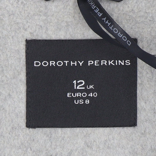Dorothy Perkins Women Grey Size 12 Classic Wool Blend Blazer Coat