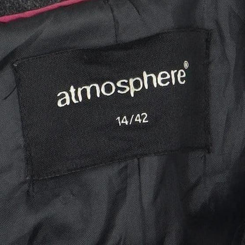 Atmosphere Womens Grey Wool Blend Belted Trench Coat Size 14