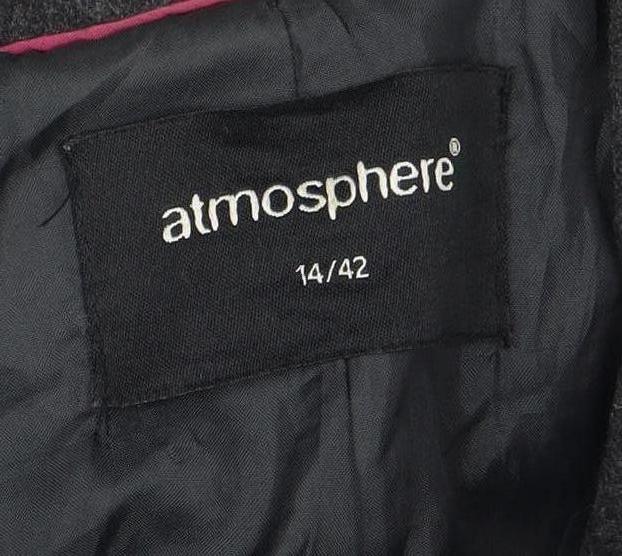 Atmosphere Womens Grey Wool Blend Belted Trench Coat Size 14