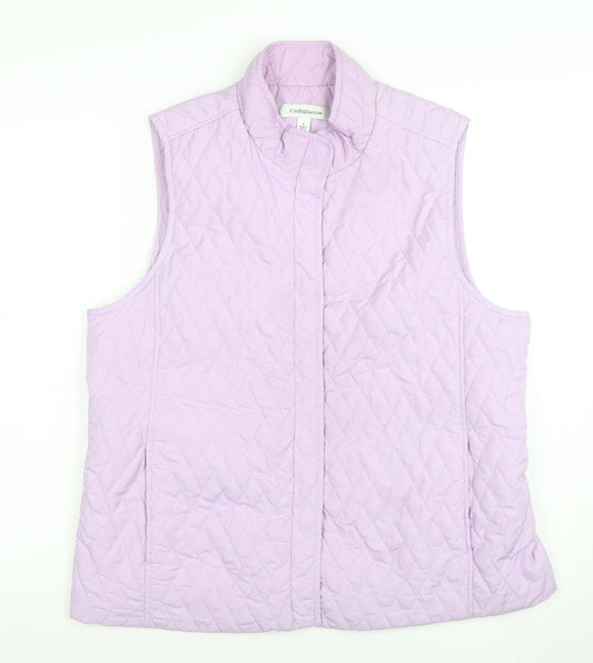 Croft & Barrow Women's Purple Quilted Sleeveless Waistcoat L