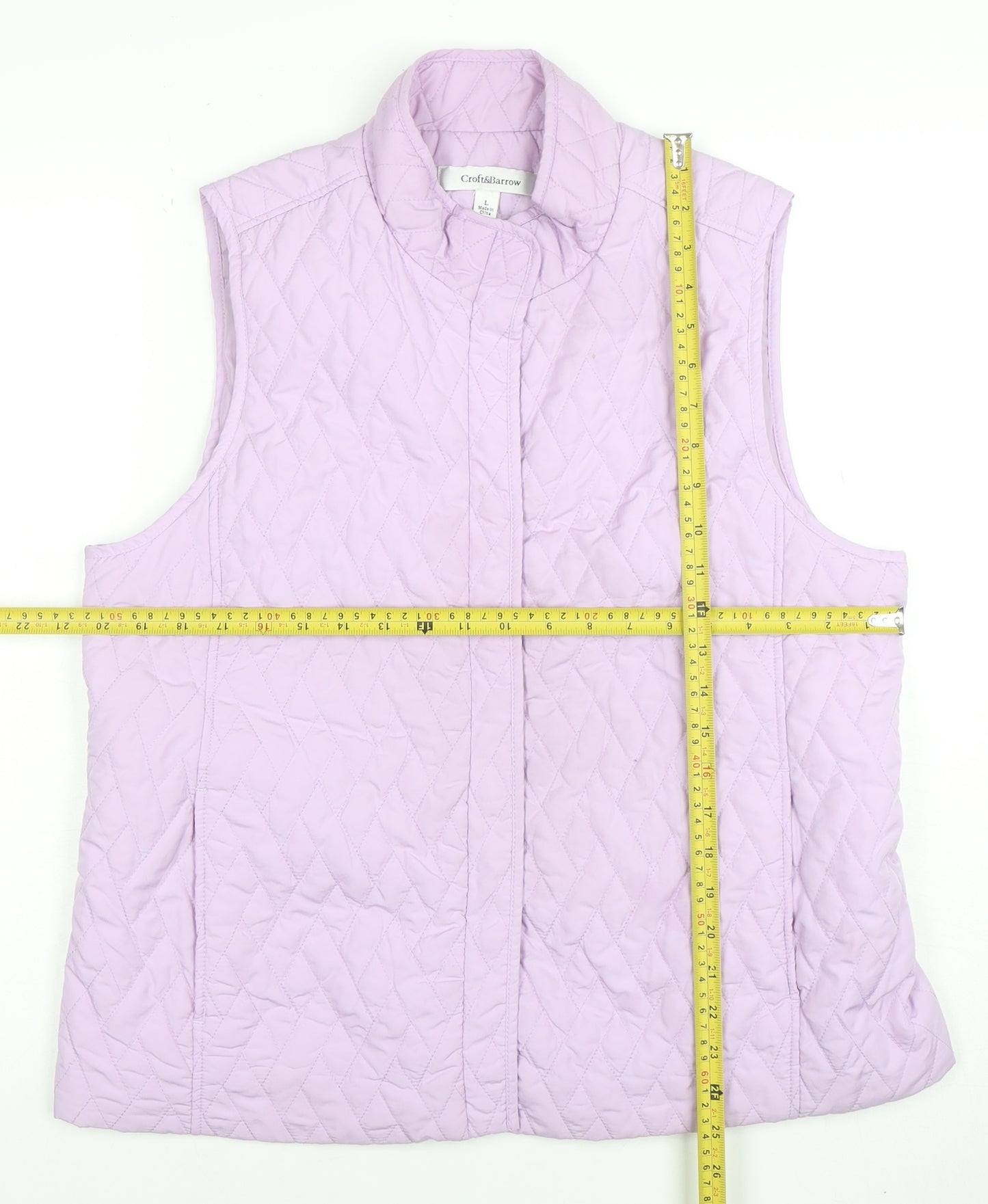 Croft & Barrow Women's Purple Quilted Sleeveless Waistcoat L