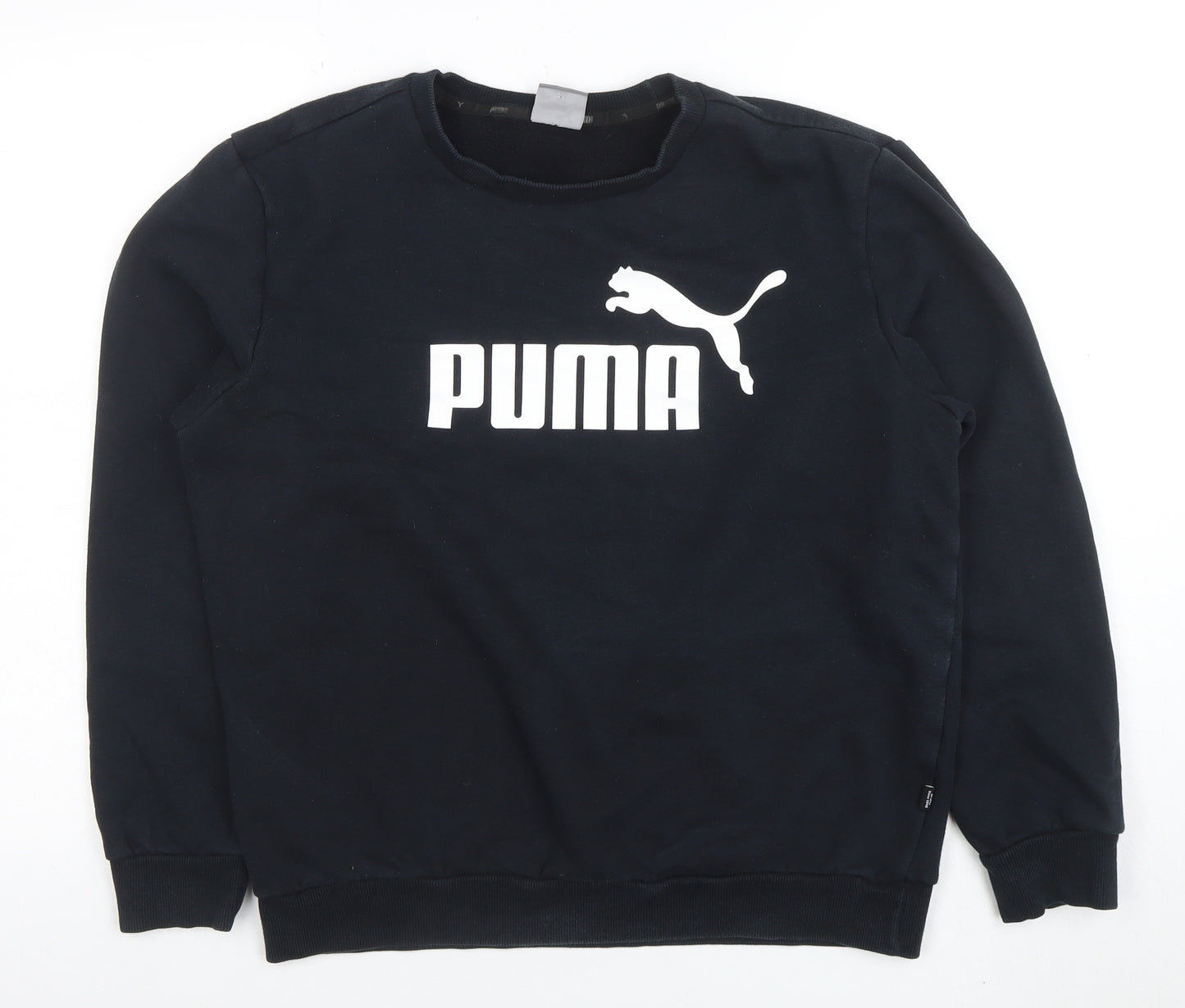 Puma Men's Black Crew Neck Logo Pullover Sweatshirt Size M