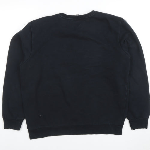Puma Men's Black Crew Neck Logo Pullover Sweatshirt Size M