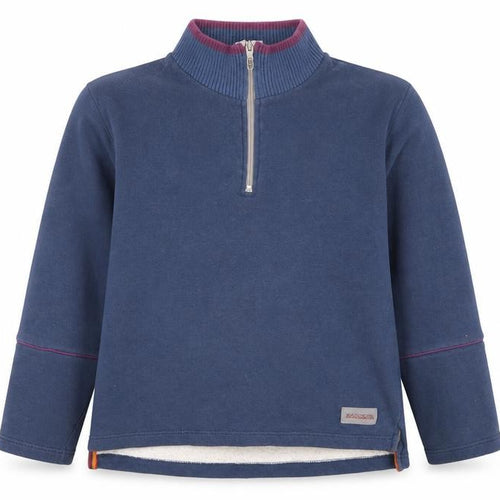 Napapijri Women Blue 1/2 Zip Cotton Sweatshirt Size S