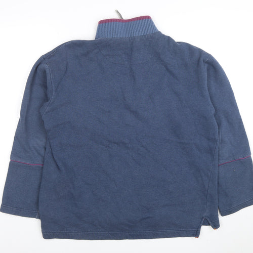 Napapijri Women Blue 1/2 Zip Cotton Sweatshirt Size S