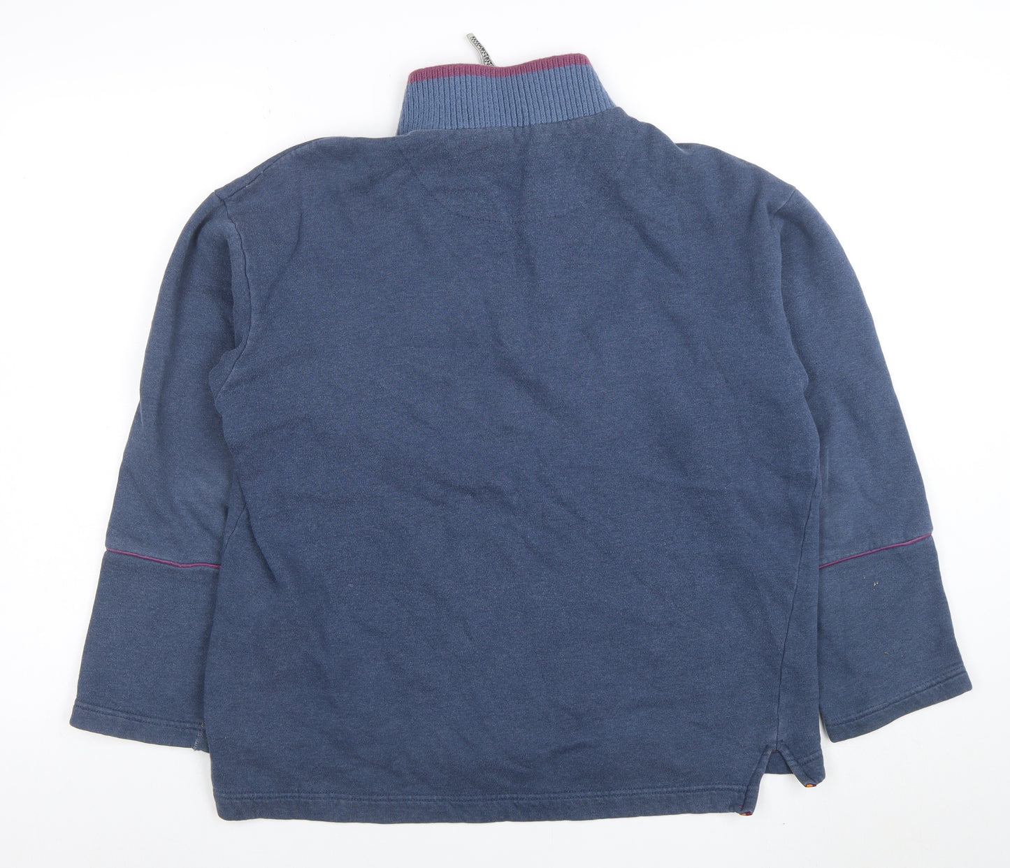 Napapijri Women Blue 1/2 Zip Cotton Sweatshirt Size S