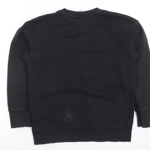 Nike Boys Black Pullover Fleece Sweatshirt 9-10 Years Crew Neck Logo