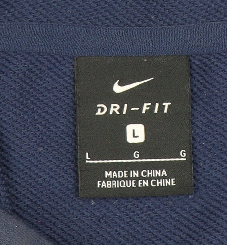 Nike Men's Blue Dri-Fit Full Zip Hoodie Size L